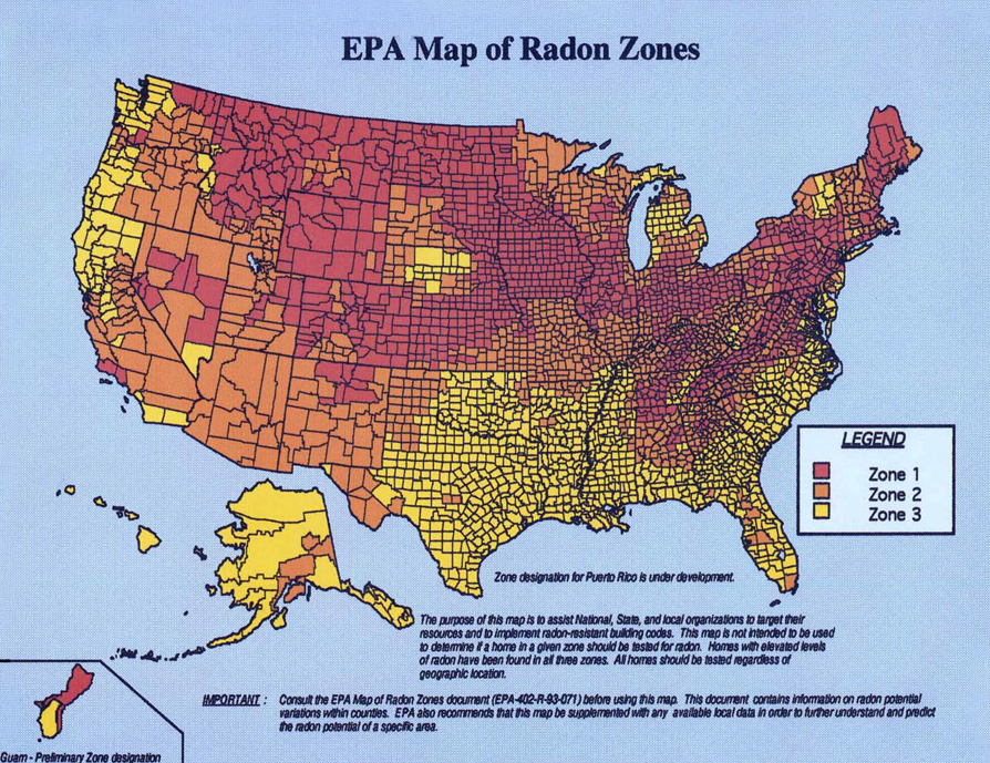 USA Radon Map